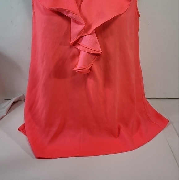 Ann Taylor Neon Pink Ruffle Blouse - Picture 6 of 9